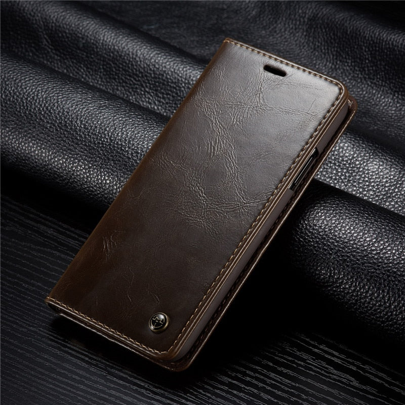 FTA Leather Case for iPhones, Luxury Magneti Card Holder Wallet Cover For iPhones.