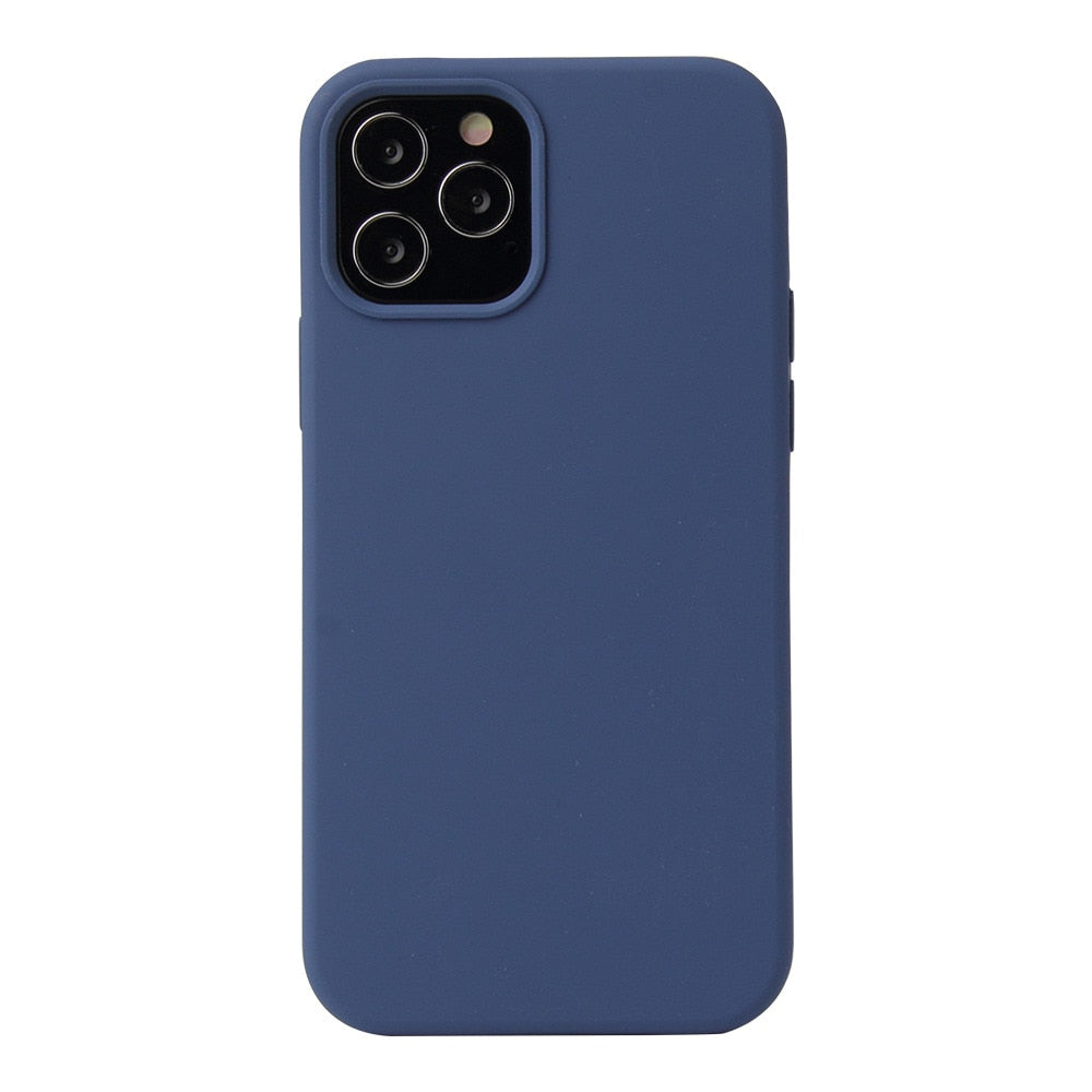 Case protector for iPhone 12 Pro Max Mini Liquid Silicone Case Full Covered Gel Rubber Ultra Thin Case With Soft Microfiber Cloth Lining Cushion.