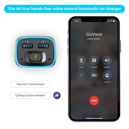 FTA Bluetooth Car Charger With Siri &amp; Google Voice Control Wireless Car Charger USB Fast Chargeres For Phone