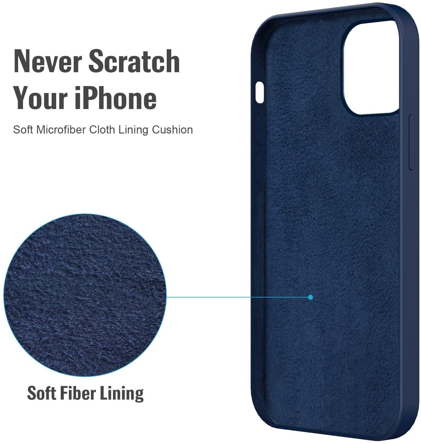 Case protector for iPhone 12 Pro Max Mini Liquid Silicone Case Full Covered Gel Rubber Ultra Thin Case With Soft Microfiber Cloth Lining Cushion.