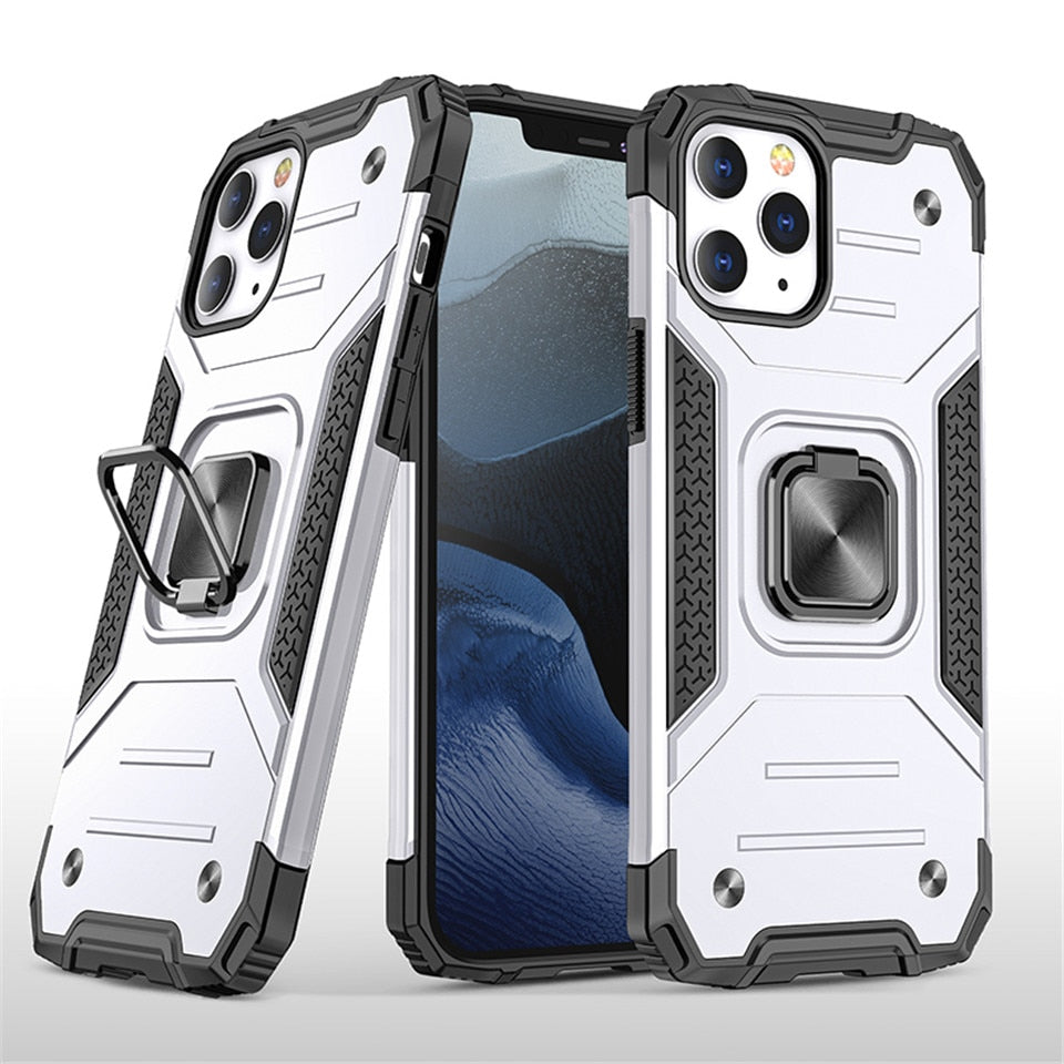 FTA Cases For iPhone 12 Pro Max 11Pro X XS XR 7 8 Plus Phone Shell Kickstand Silicone Shockproof Magnetic Car Holder Ring Phone Case.