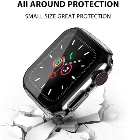 FTA HD Case for Apple Watch Series 6 SE 5 3 40mm 44mm Built-in Tempered Glass Full Screen Protector Bumper Cover iWatch Accessories