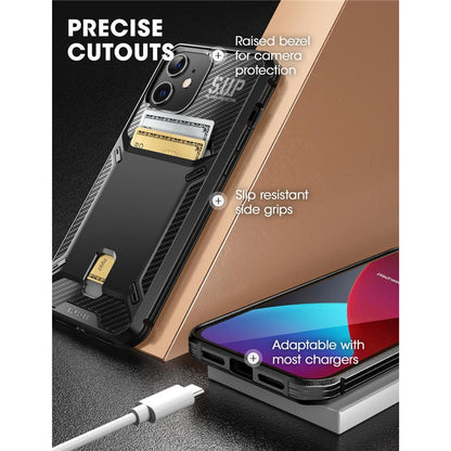 FTA iPhone 12 Case/For iPhone 12 Pro Case 6.1" (2020) UB Vault Slim Protective Wallet Cover with Built-in card holder