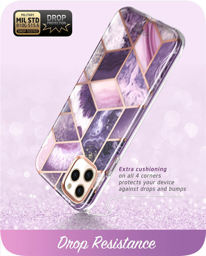 Case protector for iPhone 11 Pro Case 5.8" (2019) Cosmo Full-Body Shinning Glitter Marble Bumper Case with Built-in Screen Protector