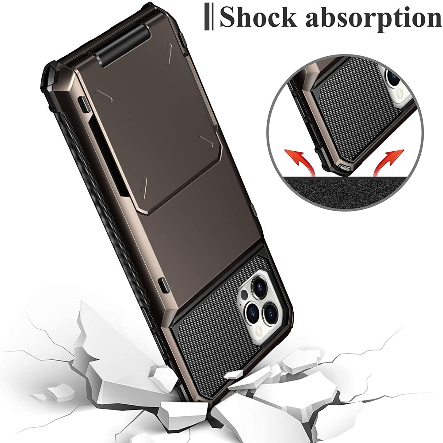 Business Armor Slide Wallet Card Slots Holder Cover for iPhone 12 Mini 12 11 Pro Max 7 8 Plus X XS Max SE 2020 Case Phone Cases.