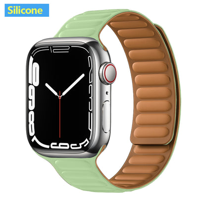 FTA Leather Link For Apple Watch Band 45mm 42mm 44mm  49mm Original Magnetic Loop bracelet iWatch Series 8 Ultra 3 SE 6 7 Strap