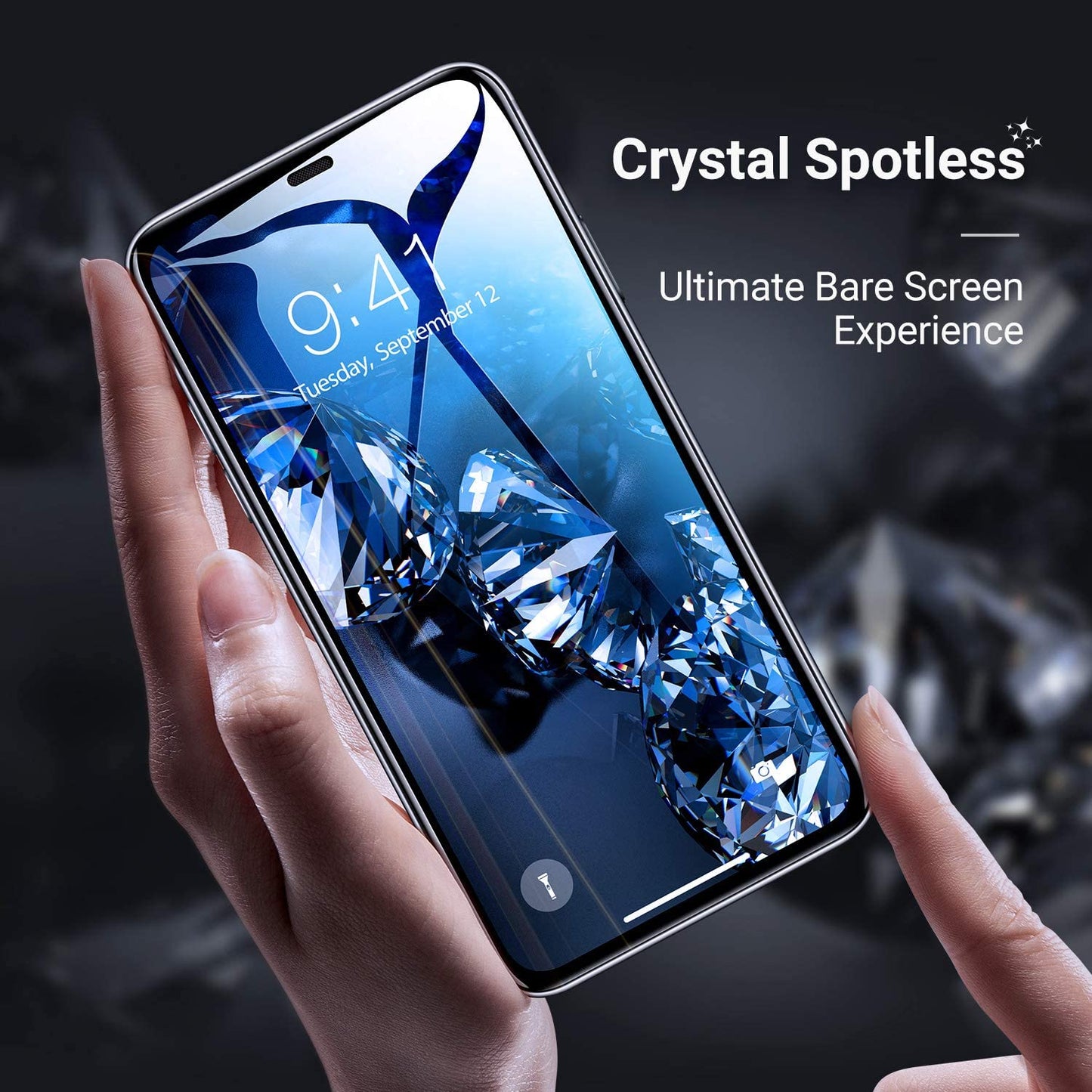 Diamonds Hard for iPhone 13 12 11 XR XS Pro Max Screen Protector, Clear Tempered Glass Screen Protector Film for iPhone 6 6S 7 8