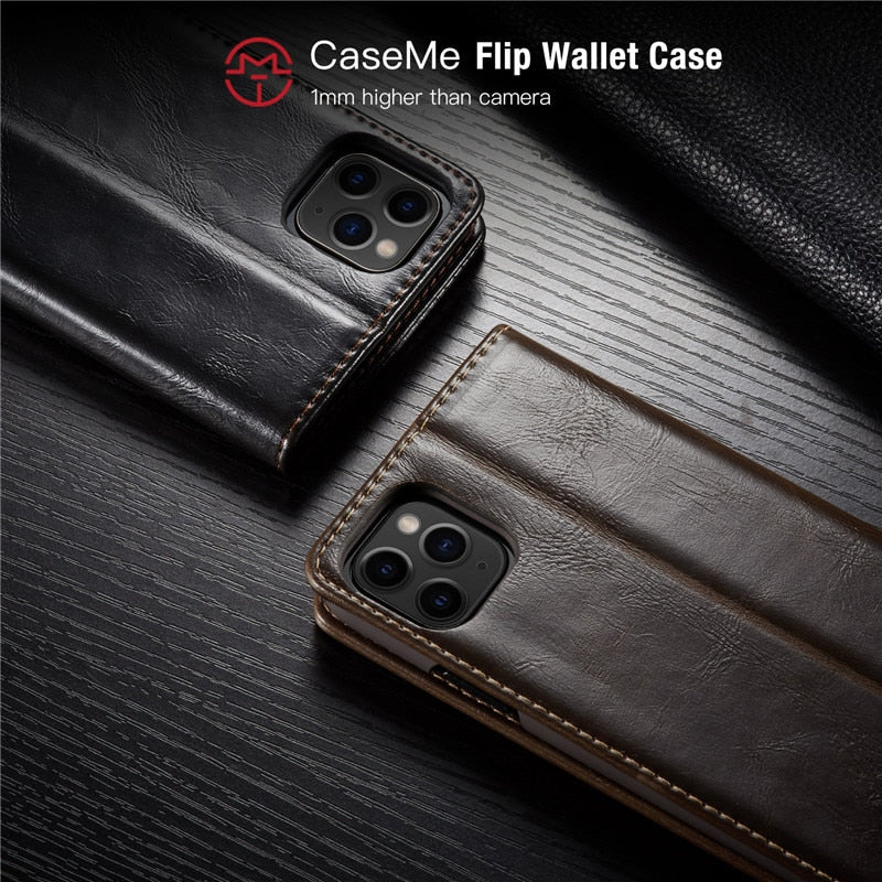 FTA Leather Case for iPhones, Luxury Magneti Card Holder Wallet Cover For iPhones.