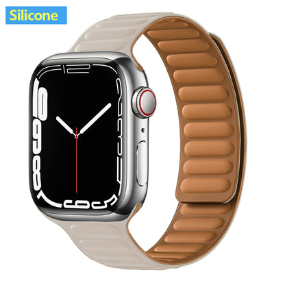 FTA Leather Link For Apple Watch Band 45mm 42mm 44mm  49mm Original Magnetic Loop bracelet iWatch Series 8 Ultra 3 SE 6 7 Strap