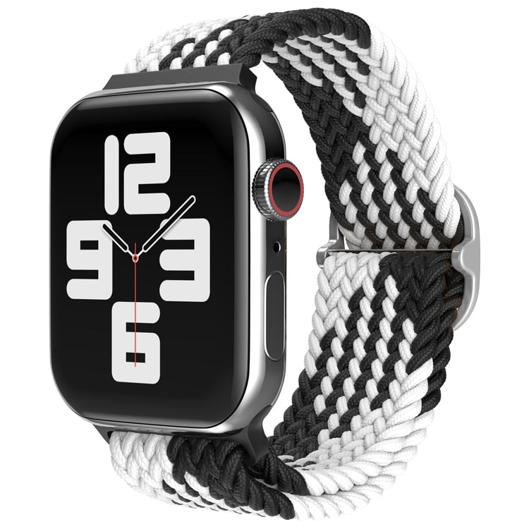 FTA Nylon Braided Solo Loop Strap for Apple Watch Band 38mm 40mm 42mm 44mm Sport Elastics Wristband for iWatch Series 6/5/4/3/2/1/SE