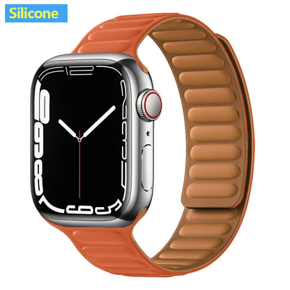 FTA Leather Link For Apple Watch Band 38mm 40mm 41mm  Original Magnetic Loop bracelet iWatch Series 8 Ultra 3 SE 6 7 Strap