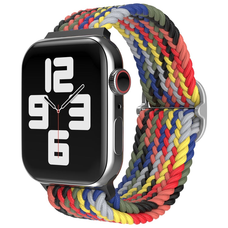 FTA Nylon Braided Solo Loop Strap for Apple Watch Band 38mm 40mm 42mm 44mm Sport Elastics Wristband for iWatch Series 6/5/4/3/2/1/SE