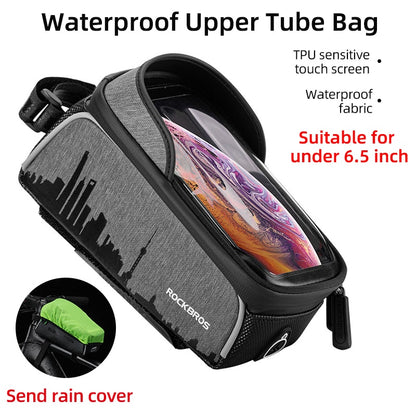 Bicycle Bag Cycling Front Tube Frame Bag Waterproof Top Tube Phone Bag MTB Road Bike Touch Screen 6.0 inch Phone Case