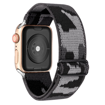 FTA Elastic Adjustable Nylon Solo Loop Strap for Apple Watch 6 SE 5 4 Band Strap 38 40mm 42 44mm for Iwatch 6 Se 5 4 Sport WatchBand