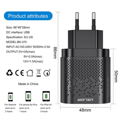 FTA EU/US Plug USB Charger 3A Quik Charge 3.0 Mobile Phone Charger For iPhone 11 Samsung Xiaomi 4 Port 48W Fast Wall Chargers