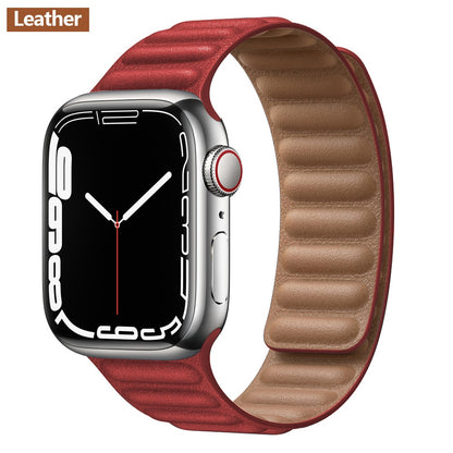 FTA Leather Link For Apple Watch Band 38mm 40mm 41mm  Original Magnetic Loop bracelet iWatch Series 8 Ultra 3 SE 6 7 Strap