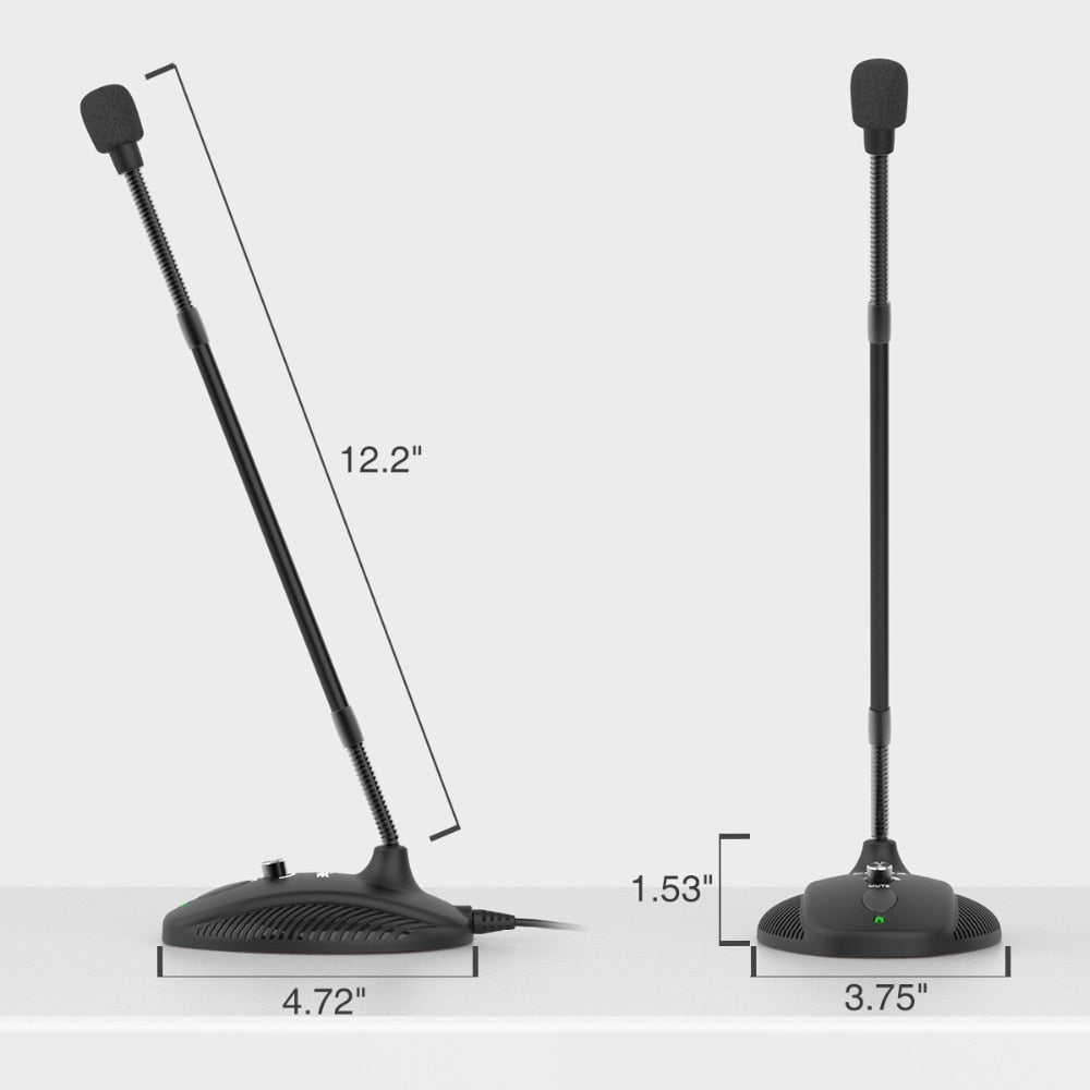 FTA Gooseneck Microphone for Teaching Classroom Online Meeting Video Social APP USB suit for PC Laptop Height Adjustable