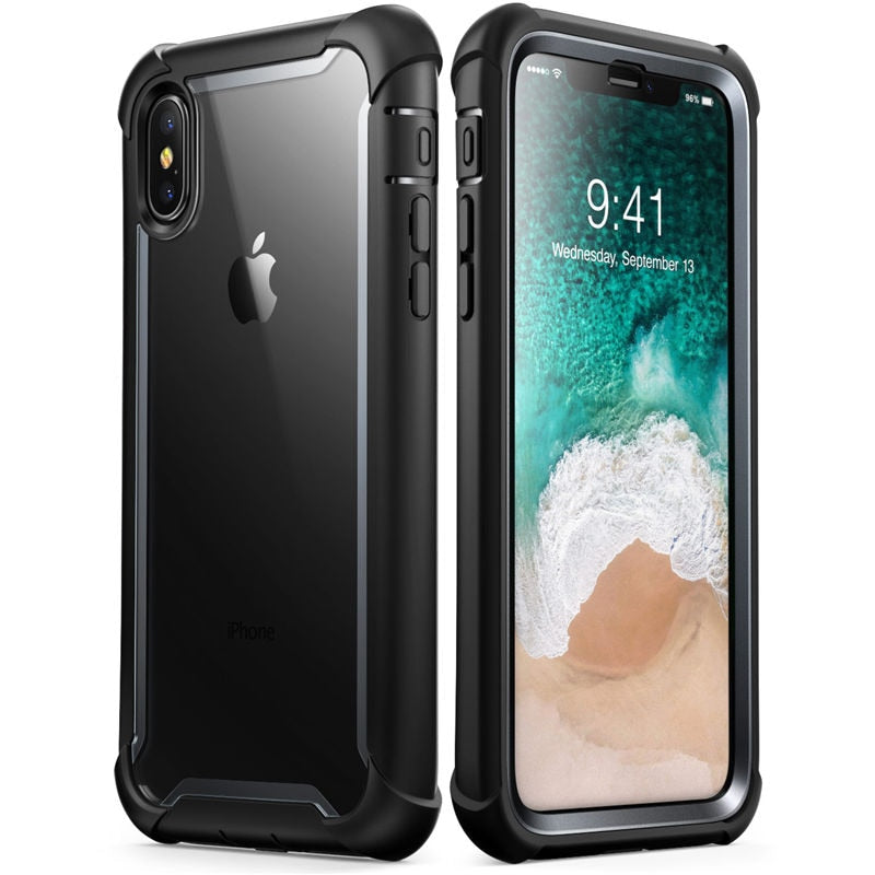 Case protector compatible with iphone X Xs Case 5.8 inch Original i-Blason Ares Series Full-Body Rugged Clear Bumper Case with Built-in Screen Protector