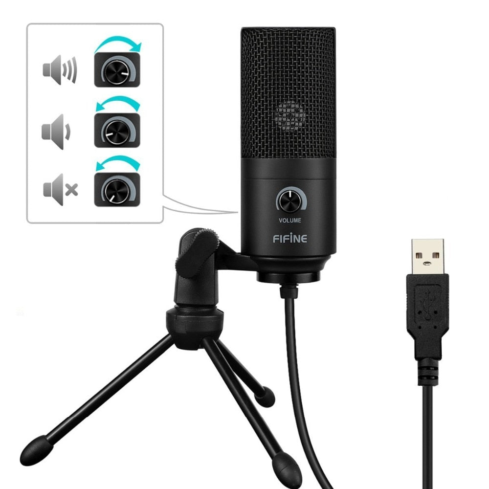 FTA USB Condenser game Microphone For Laptop Windows Studio Recording  Built-in sound card