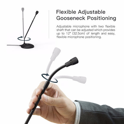 FTA Gooseneck Microphone for Teaching Classroom Online Meeting Video Social APP USB suit for PC Laptop Height Adjustable