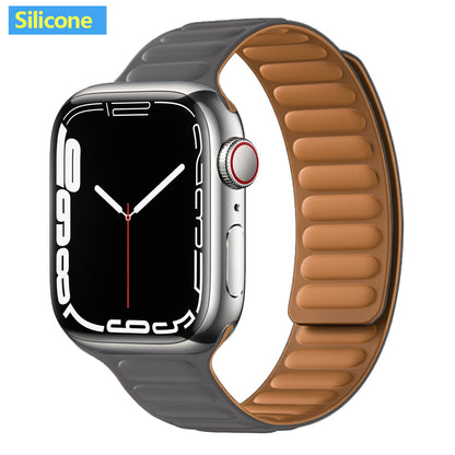 FTA Leather Link For Apple Watch Band 45mm 42mm 44mm  49mm Original Magnetic Loop bracelet iWatch Series 8 Ultra 3 SE 6 7 Strap