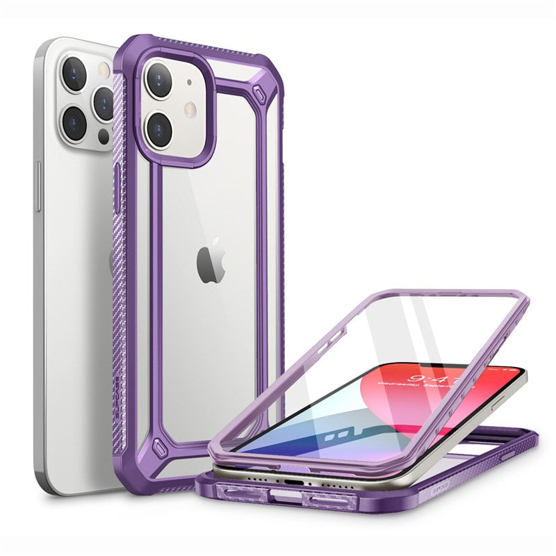 FTA- For iPhone 12 Case/For iPhone 12 Pro Case 6.1"(2020) UB EXO Pro Hybrid Clear Bumper Cover WITH Built-in Screen Protector for Iphones.