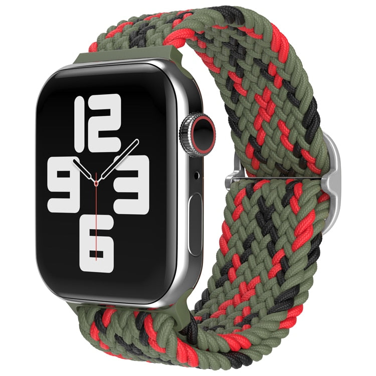 FTA Nylon Braided Solo Loop Strap for Apple Watch Band 38mm 40mm 42mm 44mm Sport Elastics Wristband for iWatch Series 6/5/4/3/2/1/SE