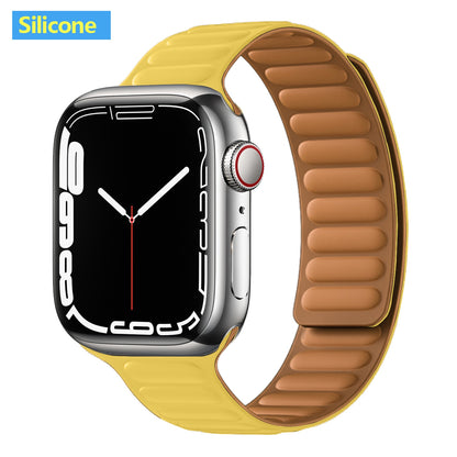 FTA Leather Link For Apple Watch Band 45mm 42mm 44mm  49mm Original Magnetic Loop bracelet iWatch Series 8 Ultra 3 SE 6 7 Strap