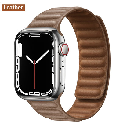 FTA Leather Link For Apple Watch Band 38mm 40mm 41mm  Original Magnetic Loop bracelet iWatch Series 8 Ultra 3 SE 6 7 Strap