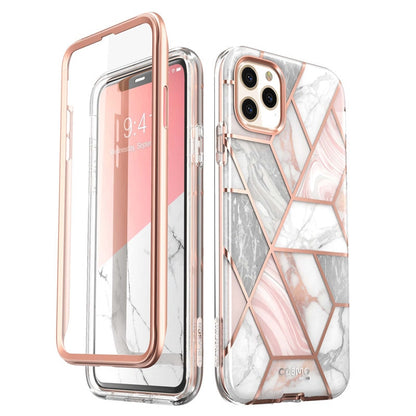 Case protector for iPhone 11 Pro Case 5.8" (2019) Cosmo Full-Body Shinning Glitter Marble Bumper Case with Built-in Screen Protector