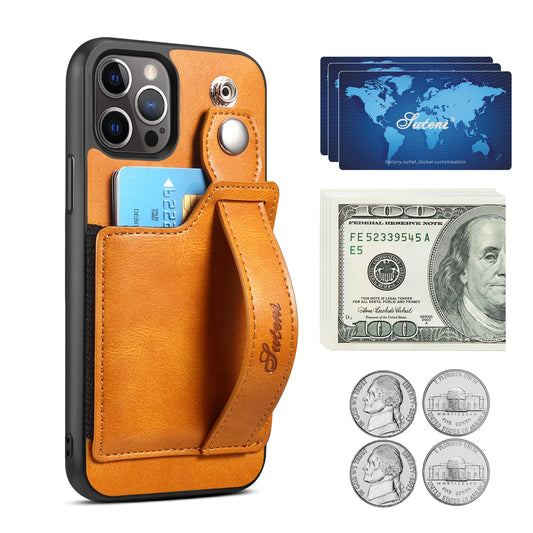 Cover for iPhone 13 12 Pro Max Case PU Leather Wallet flip Cover Stand Feature with Wrist Strap and Credit Cards Pocket for 12 Pro.