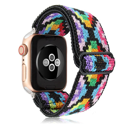 FTA Elastic Adjustable Nylon Solo Loop Strap for Apple Watch 6 SE 5 4 Band Strap 38 40mm 42 44mm for Iwatch 6 Se 5 4 Sport WatchBand