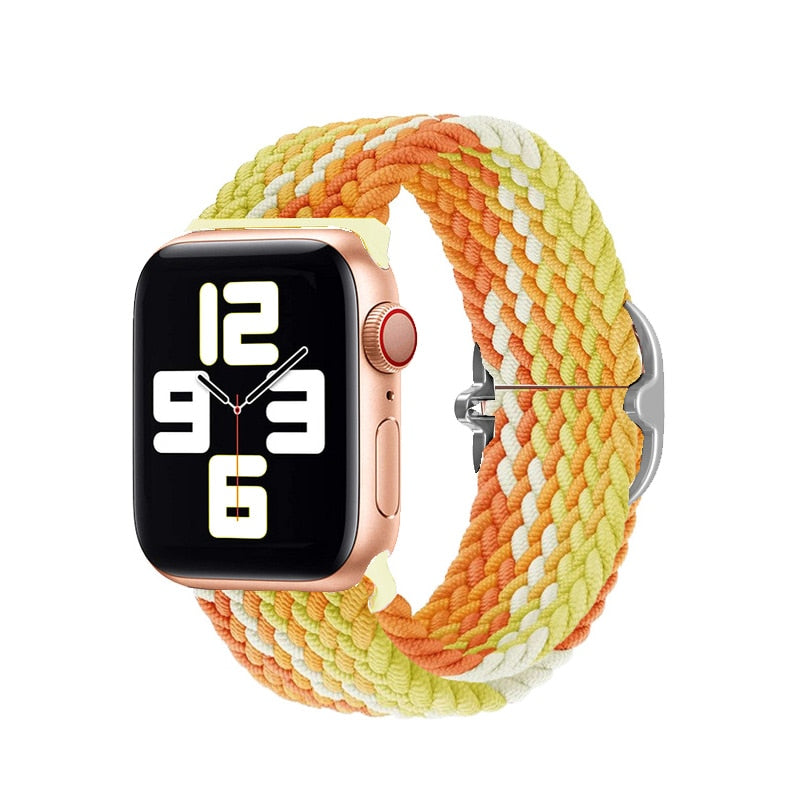 FTA Nylon Braided Solo Loop Strap for Apple Watch Band 38mm 40mm 42mm 44mm Sport Elastics Wristband for iWatch Series 6/5/4/3/2/1/SE