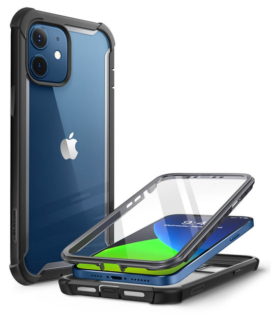 Case protector for iPhone 12 Case/12 Pro Case 6.1 inch (2020)  Full-Body Rugged Clear Bumper Cover with Built-in Screen Protector.