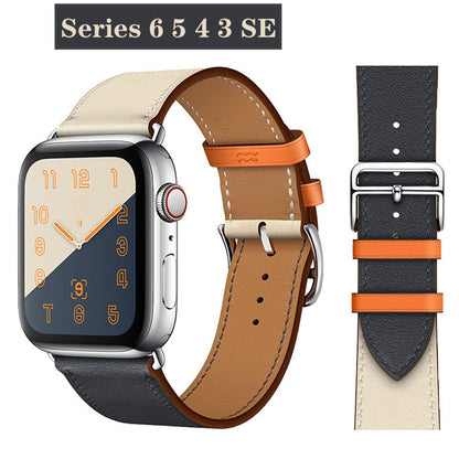 Leather strap for Apple watch band 44mm 40mm 38mm 42mm Single tour watchband bracelet iWatch series 5 4 3 6 se 7 41mm 45mm