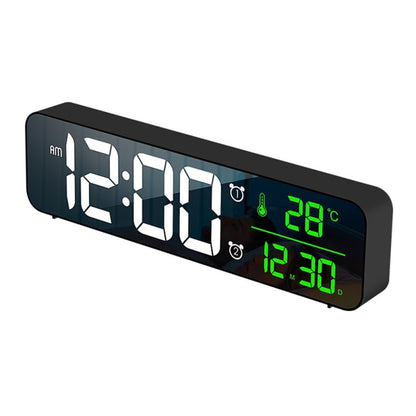 FTA LED Digital Alarm Clocks With Snooze Digital Temp Time Music Dual Clock With USB Charger Large Digit Display Brightness Dimmer