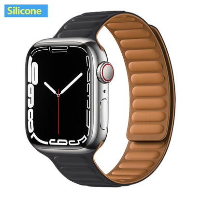 FTA Leather Link For Apple Watch Band 45mm 42mm 44mm  49mm Original Magnetic Loop bracelet iWatch Series 8 Ultra 3 SE 6 7 Strap