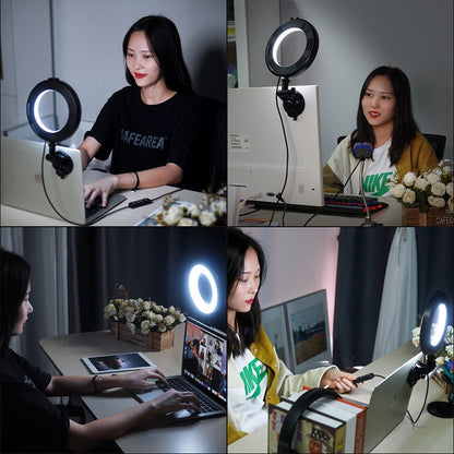 FTA CL05 3200k-6500k Ring Light Led Video Light Video Conference Light with Suction cup Laptop Live Streaming Fill Light