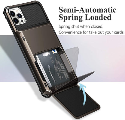 Business Armor Slide Wallet Card Slots Holder Cover for iPhone 12 Mini 12 11 Pro Max 7 8 Plus X XS Max SE 2020 Case Phone Cases.