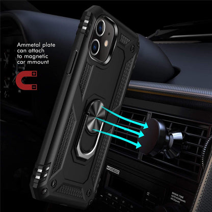 FTA Shockproof Phone Case with 2pcs Glass For iphone 11 Pro XR X XS Max 7 8 6 6s Plus Full Cover Car Magnetic Ring Kickstand Cases Compatible with apple.