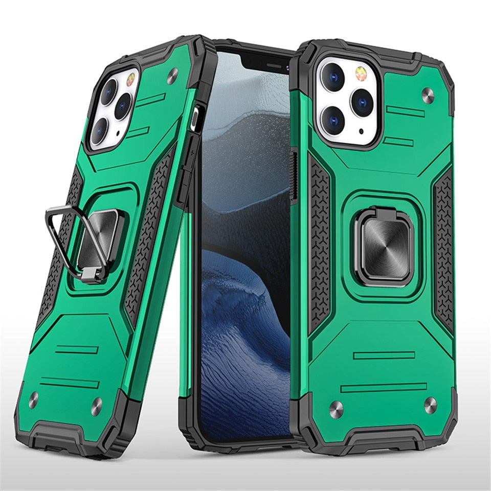 FTA Cases For iPhone 12 Pro Max 11Pro X XS XR 7 8 Plus Phone Shell Kickstand Silicone Shockproof Magnetic Car Holder Ring Phone Case.