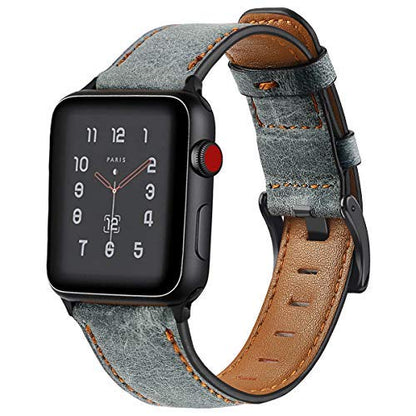 Watch band 44mm 40mm iWatch 42mm 38mm Retro Cow Leather watchband bracelet correa for iwatch series 6 5 4 3 2 SE compatible with apple.