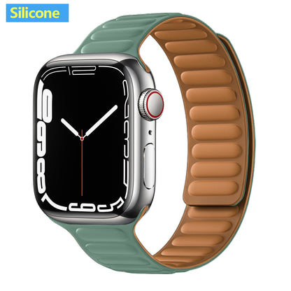 FTA Leather Link For Apple Watch Band 45mm 42mm 44mm  49mm Original Magnetic Loop bracelet iWatch Series 8 Ultra 3 SE 6 7 Strap