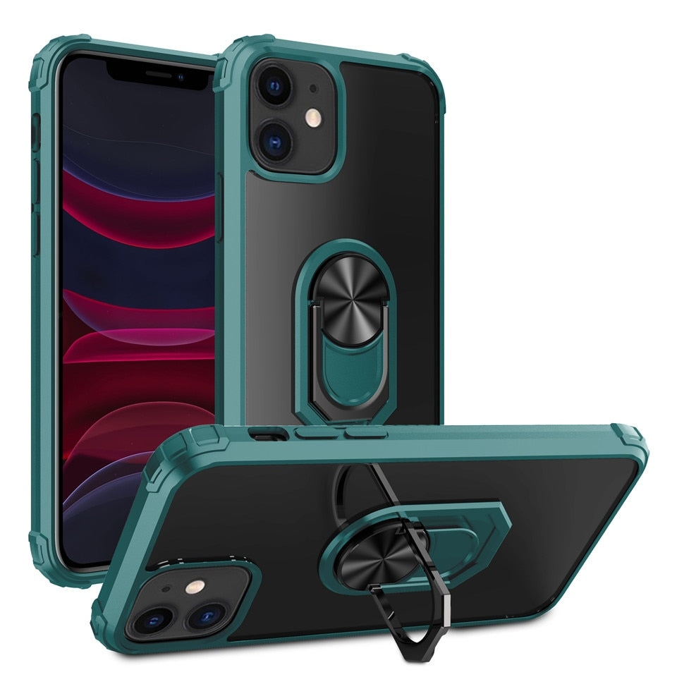 FTA Cases For iPhone 12 Pro Max 12 Mini Kickstand Shell Shockproof Magnetic Ring Phone Case For iPhone 11 pro MAX XR XS SE 2020 7 8