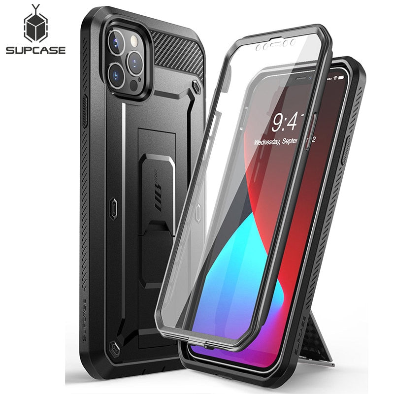 Case-cover for iPhone 12 Pro Max Case 6.7" (2020) IPHONE CASE UB Pro Full-Body Rugged Holster Cover with Built-in Screen Protector & Kickstand.