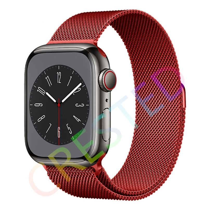 Milanese Loop Strap For Apple watch Band 44mm 40mm 45mm 41mm 42mm 38mm 45 44 mm bracelet iWatch Series 3 5 6 SE 7 8 Ultra 49mm.