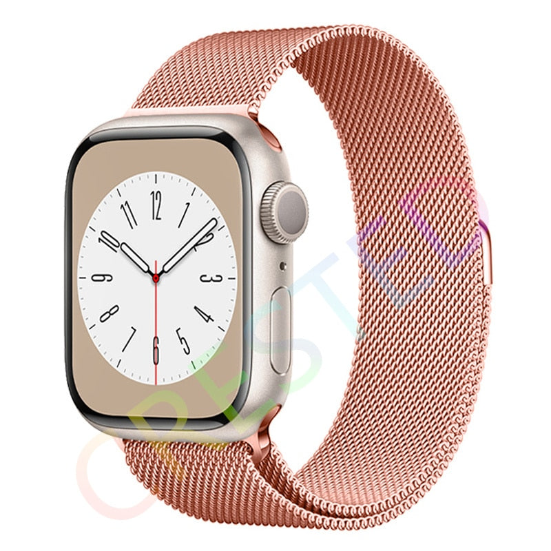 Milanese Loop Strap For Apple watch Band 44mm 40mm 45mm 41mm 42mm 38mm 45 44 mm bracelet iWatch Series 3 5 6 SE 7 8 Ultra 49mm.