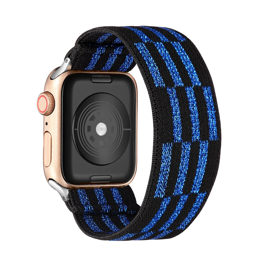 FTA Elastic Nylon Solo Loop for Apple Watch Band 7 45mm 38mm 44mm For iwatch Series 6 5 4 Replacement Strap 41mm 40mm 42mm