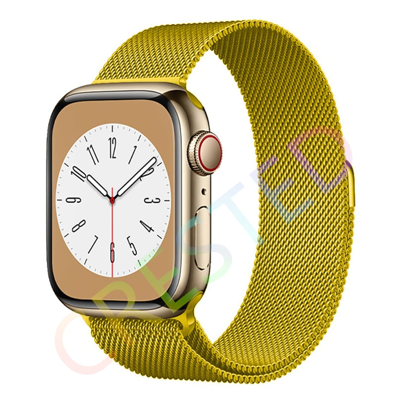 Milanese Loop Strap For Apple watch Band 44mm 40mm 45mm 41mm 42mm 38mm 45 44 mm bracelet iWatch Series 3 5 6 SE 7 8 Ultra 49mm.