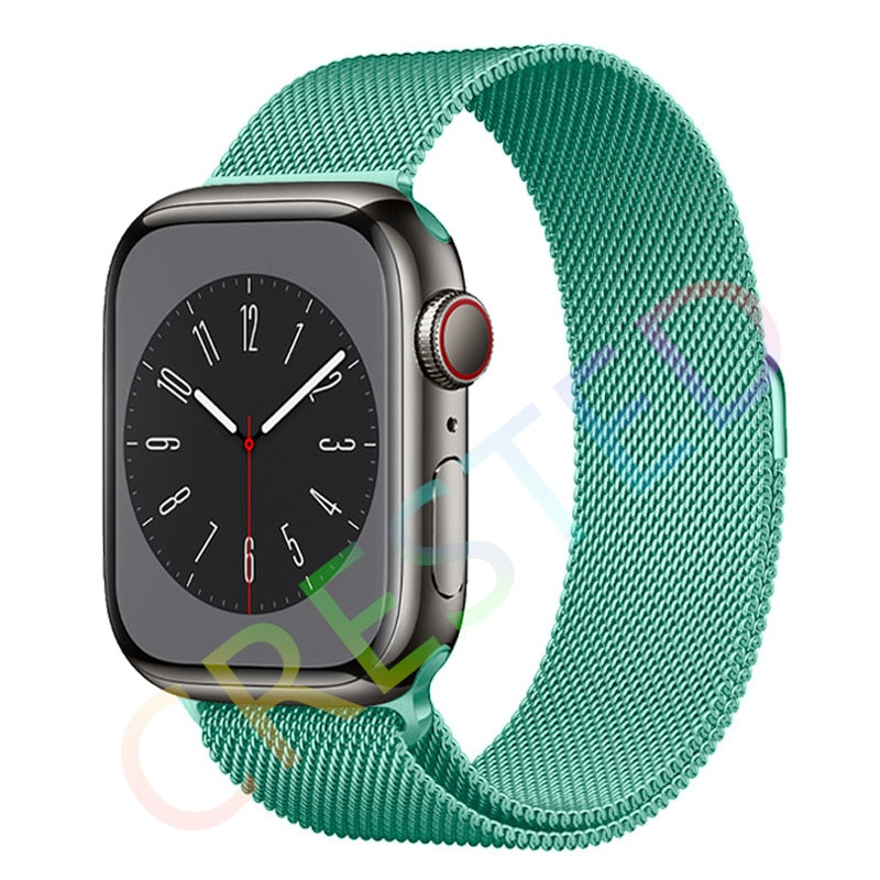 Milanese Loop Strap For Apple watch Band 44mm 40mm 45mm 41mm 42mm 38mm 45 44 mm bracelet iWatch Series 3 5 6 SE 7 8 Ultra 49mm.